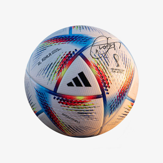 Bola oficial da Copa do Mundo Qatar 2022. Autografada por Neymar Jr