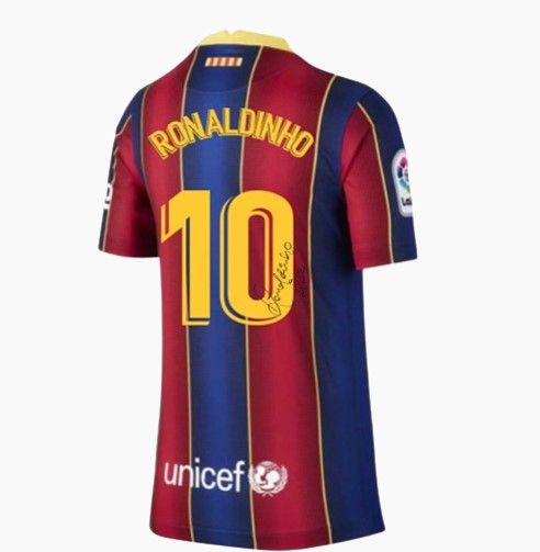 Camisa do Barcelona autografada pelo Ronaldinho